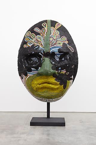Mask Vision, 2009, Wood, fiberglass, glass tile, silicone, steel base