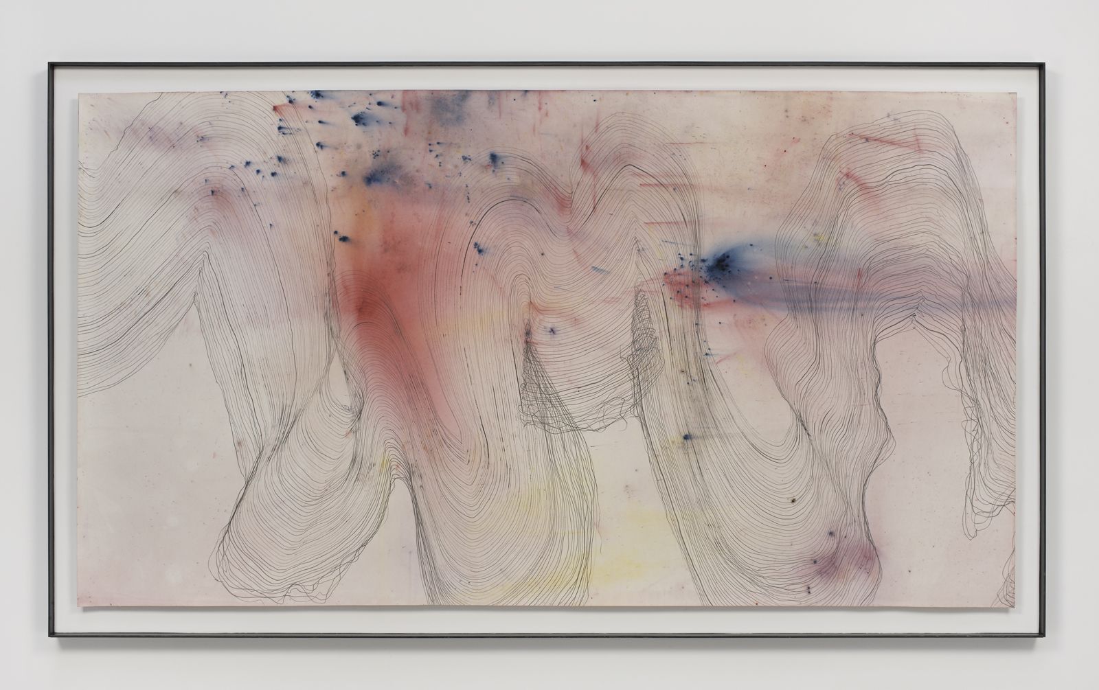 a painting with graphite and pigment by jay heikes exhibited in a nyc gallery