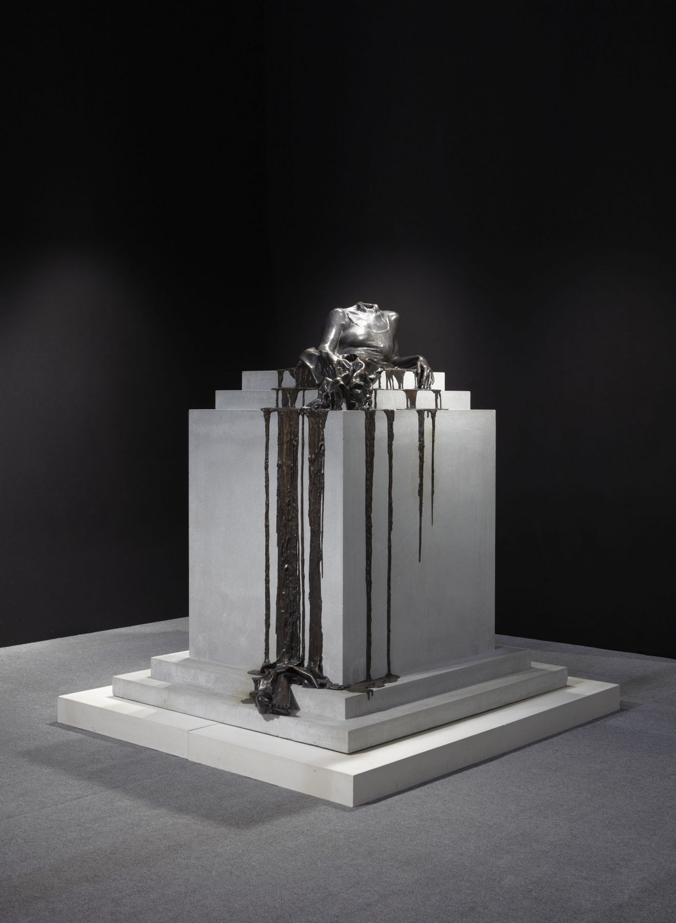 a bronze sculpture of a female body by Diana Al-Hadid