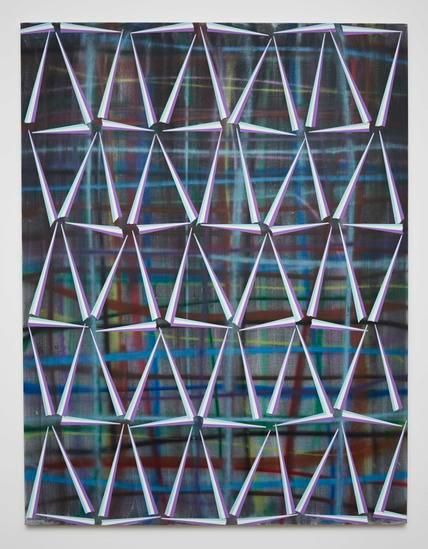 Untitled (fr.80-01), 2014, Spray paint, canvas, acrylic