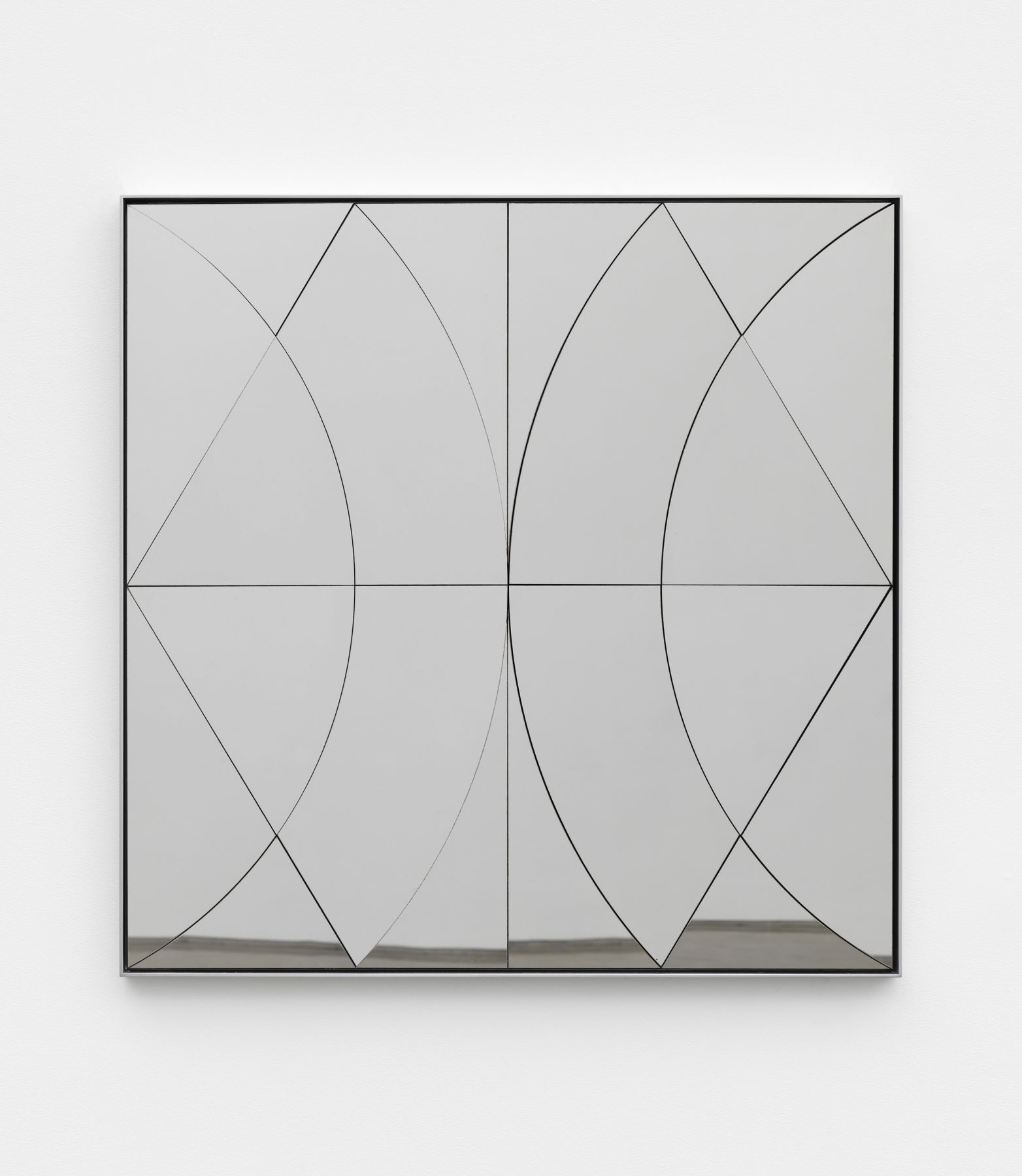 Untitled, 2017 Mirror-polished stainless steel on MDF
