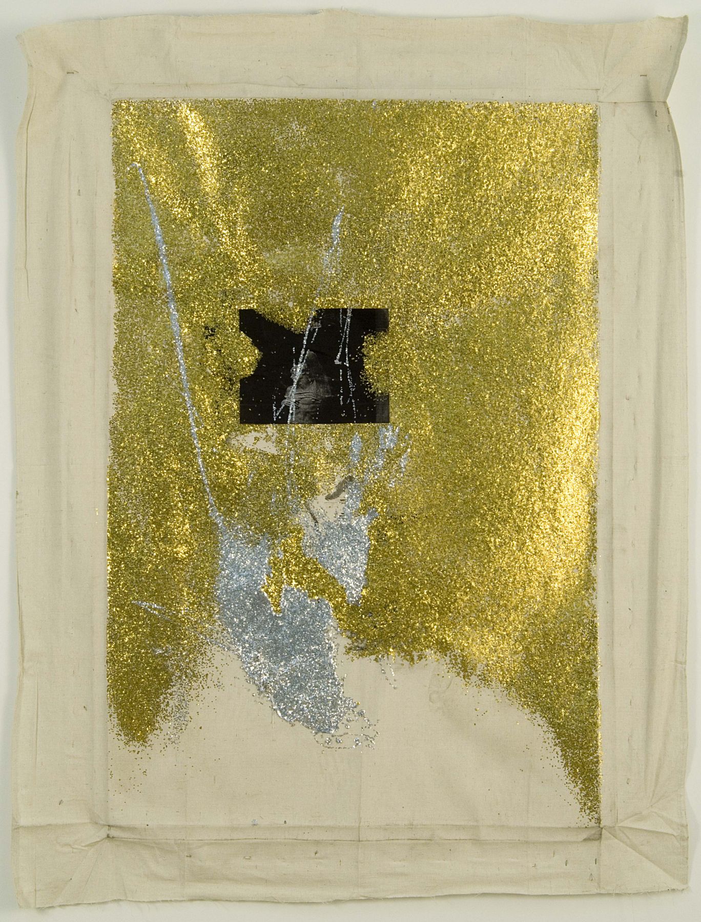 gold and silver glitter mounted on canvas by kianja stobert