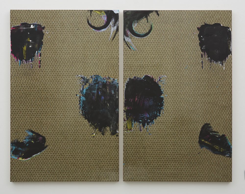 diptych with nebulous abstractions by andisheh avini