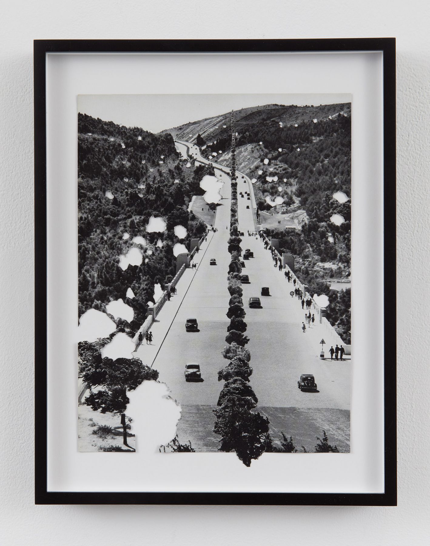 a photograph collage by Bjorn Braun in a contemporary art gallery in New York City