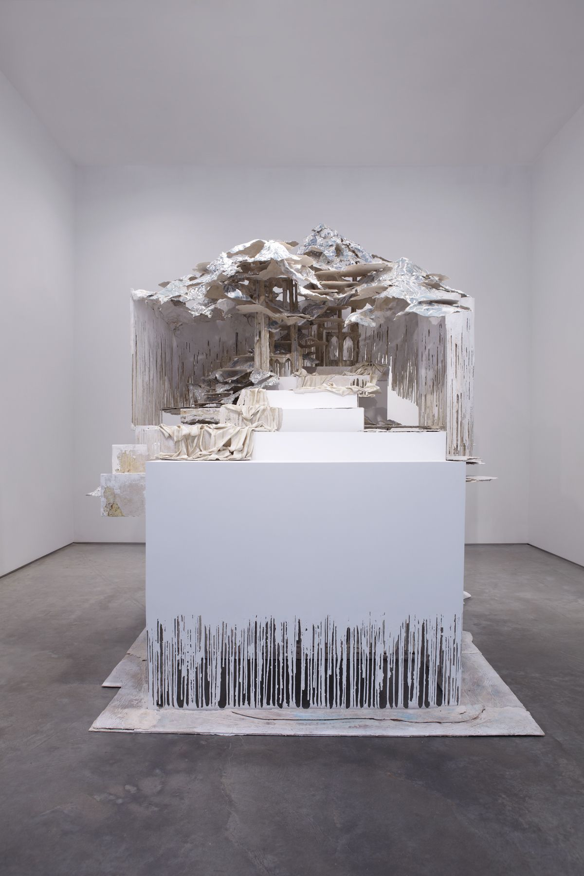 At the Vanishing Point, 2012, steel, polymer gypsum, fiberglass, wood, foam, aluminum foil, paint