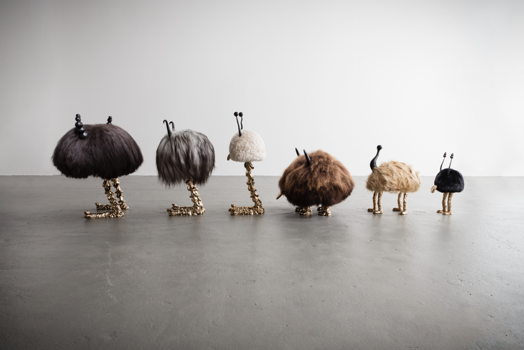 group of beasts made by Niki and Simon Haas for a Chelsea gallery exhibition