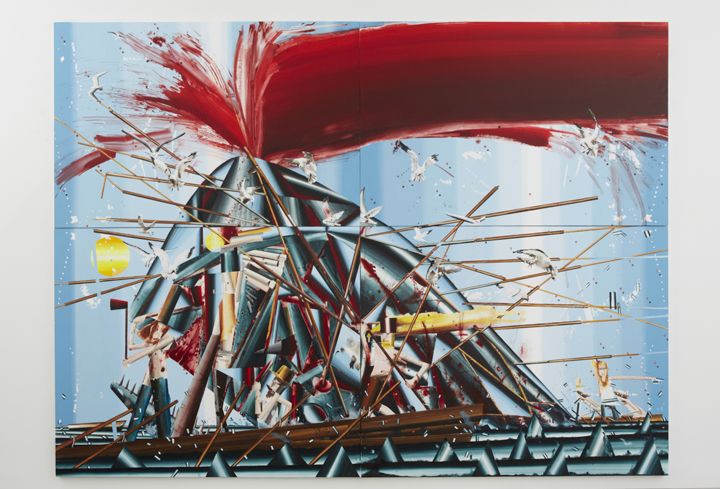 The Whalers, 2012, Water dispersed pigments, dye and acrylic on linen