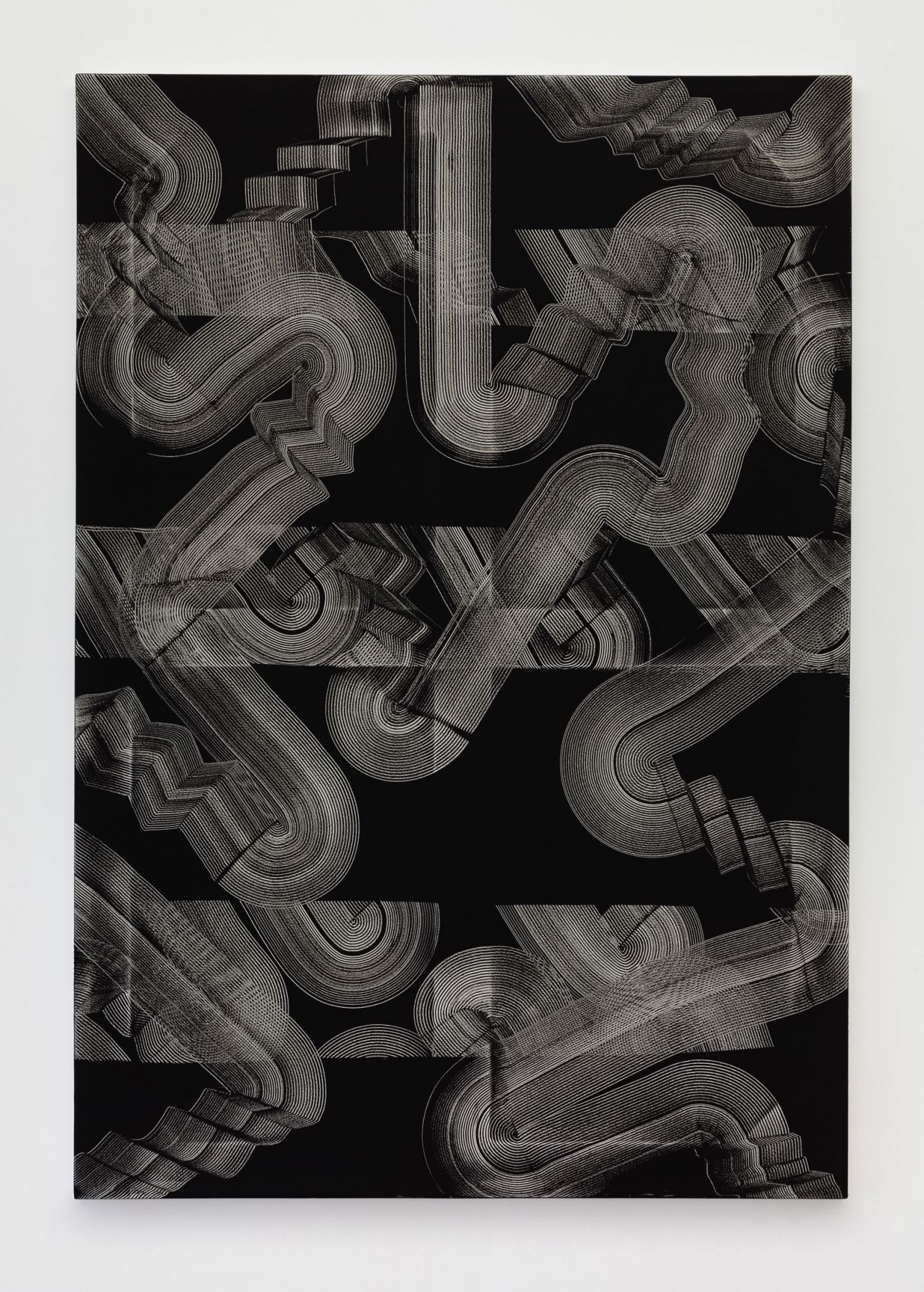 oil on pleather painting by Canadian artist Julia Dault