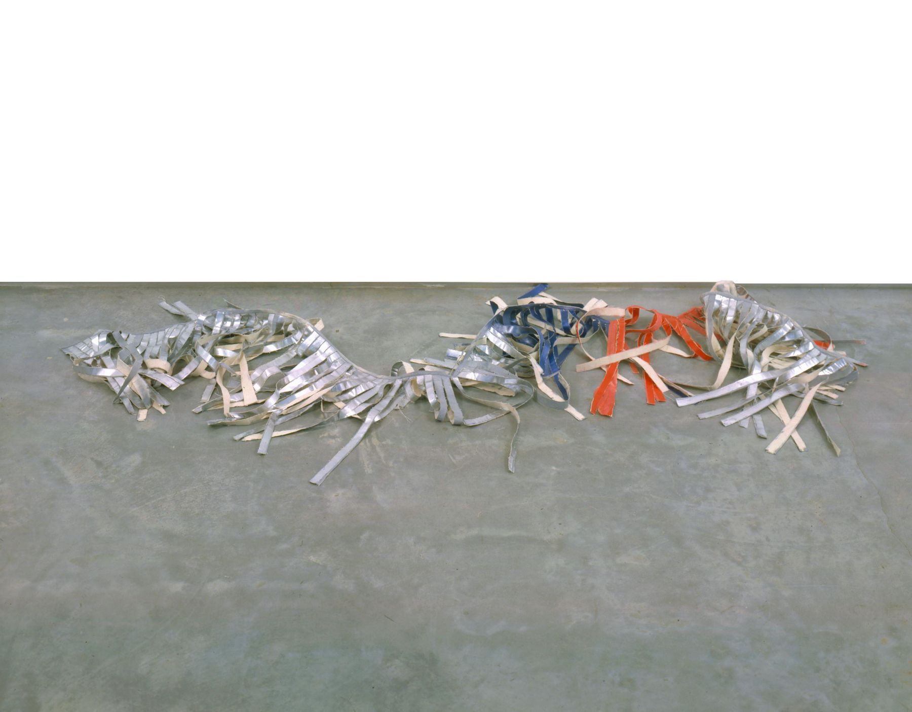 installation with threads of tape by kianja strobert