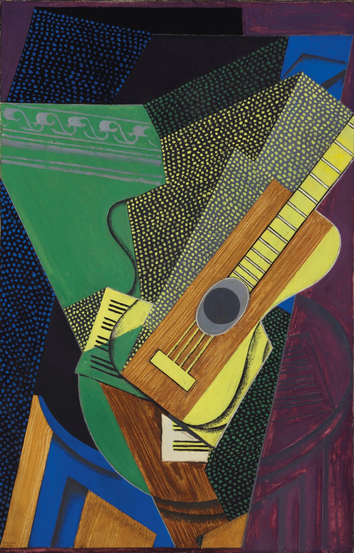 Juan Gris, Guitare sur une table, 1916 Oil on canvas 92.1 x 59.4 cm. (36 1/4 x 23 3/8 in.)