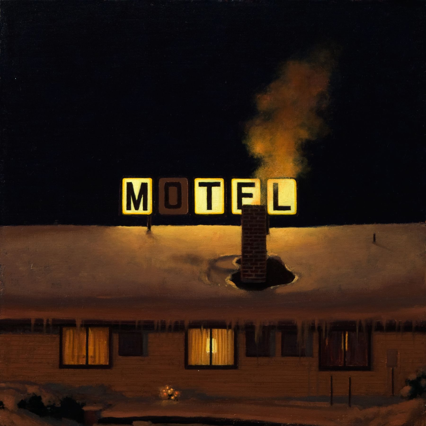 Linden Frederick, Traveling Salesman (SOLD), 2008, oil on panel, 12 1/4 x 12 1/4 inches