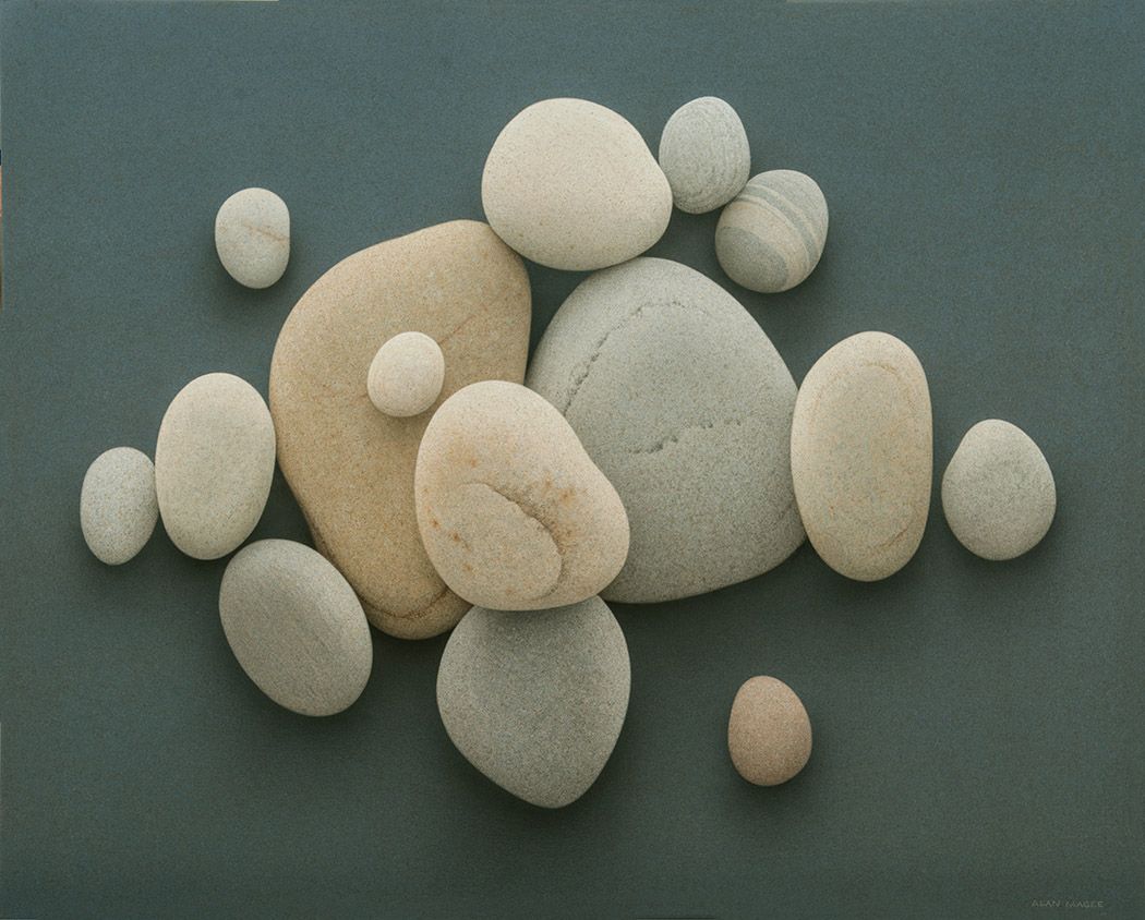 alan magee, The Hurlers, 2015, acrylic on canvas, 40 x 50 inches