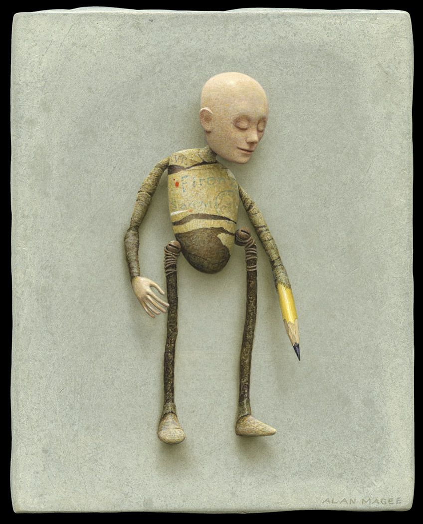 alan magee, il Beato Angelico, 2016, acrylic and oil on panel, 10 x 8 inches