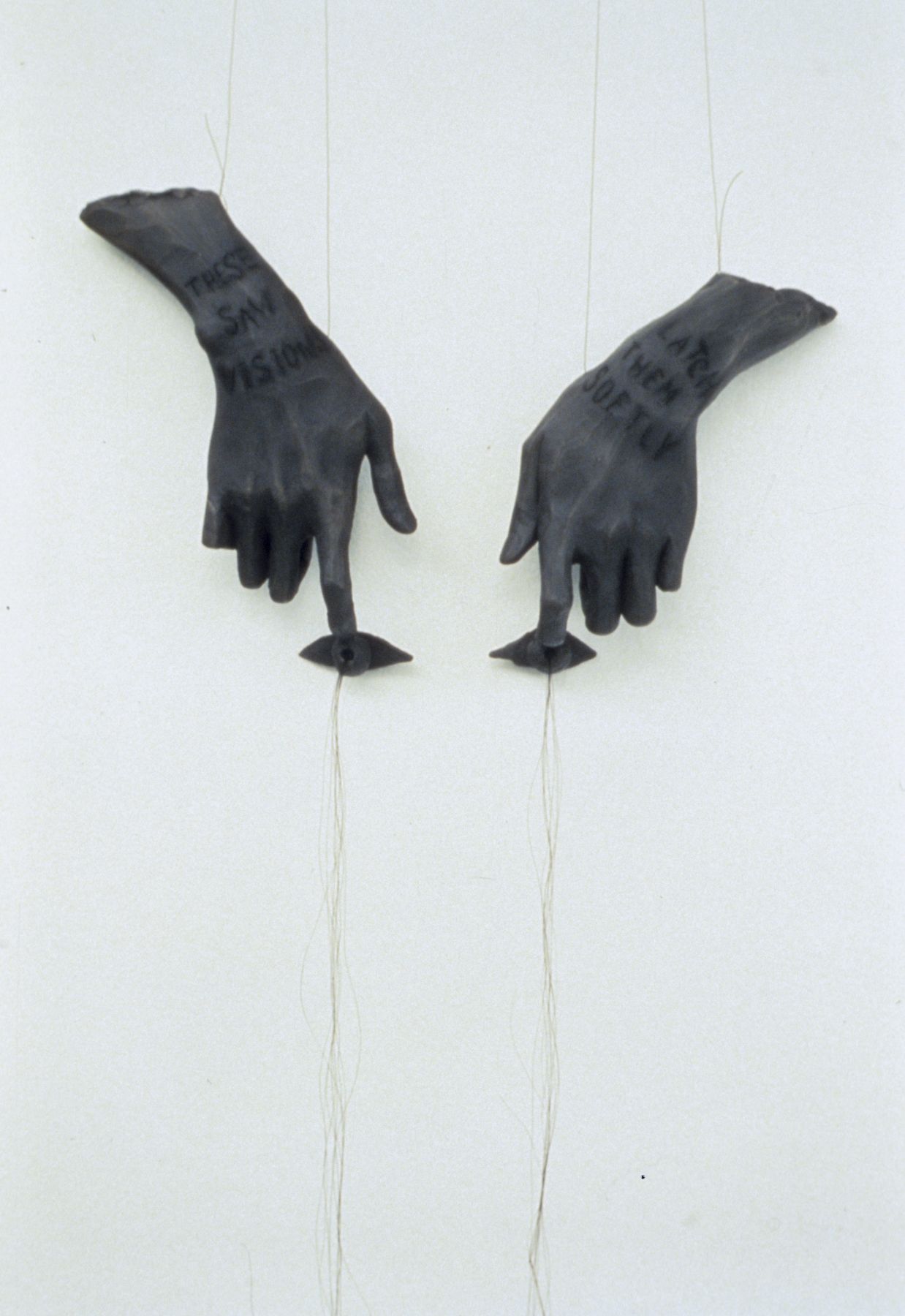 Lesley Dill, Dreamer, 1998, cast bronze, steel wire, horsehair, 100 x 13 x 2 1/2 inches