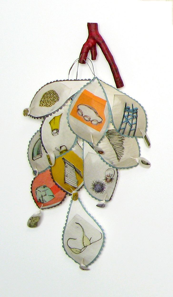 Cybèle Young, Parts for a Swing (SOLD), 2008, Japanese paper construction, 20 3/4 x 16 1/2 x 3 1/4 inches