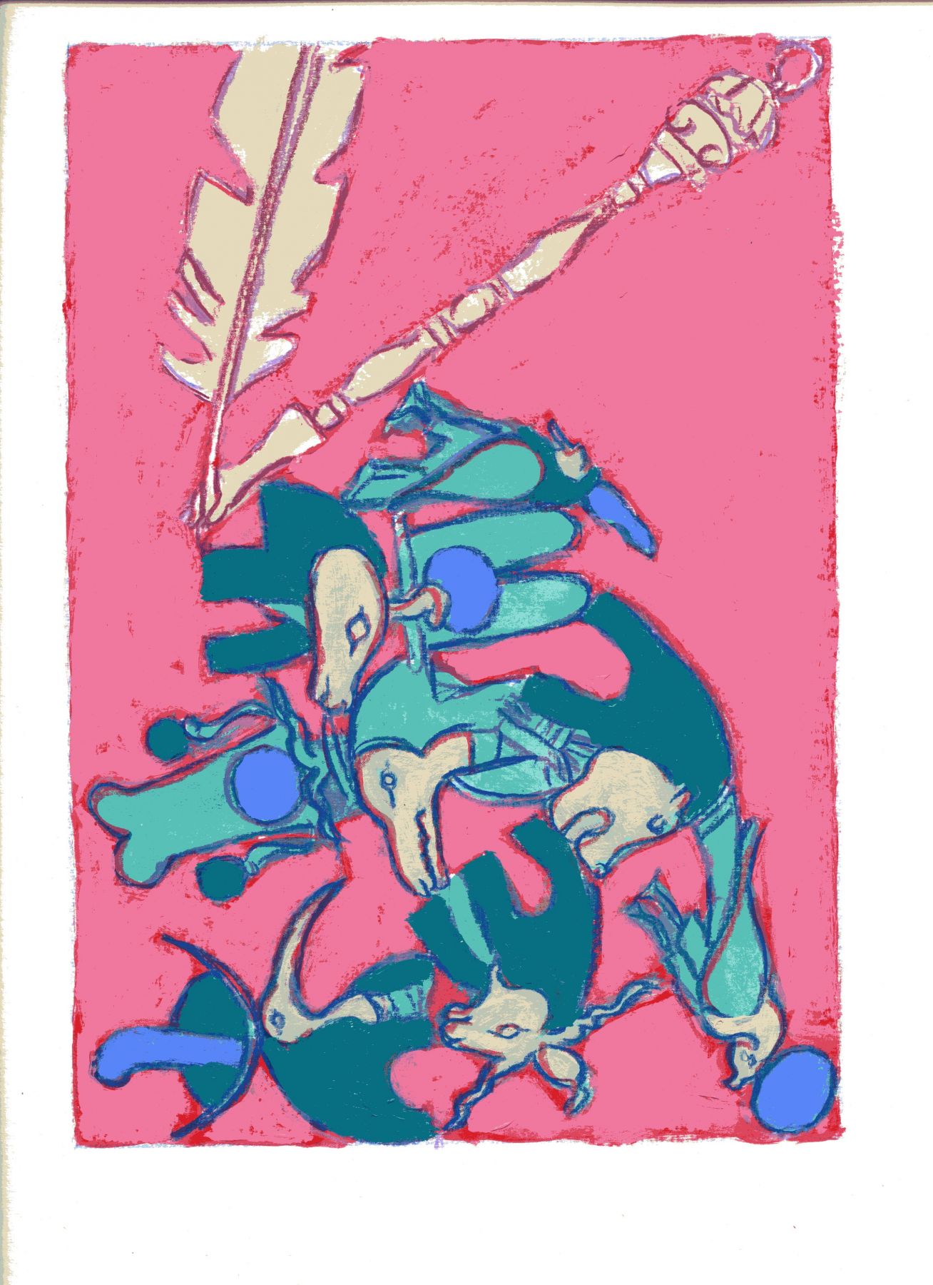 mark podwal, I Will Execute Judgment Against All the Gods of Egypt, 2011, acrylic, gouache and colored pencil on paper, 16 x 12 inches