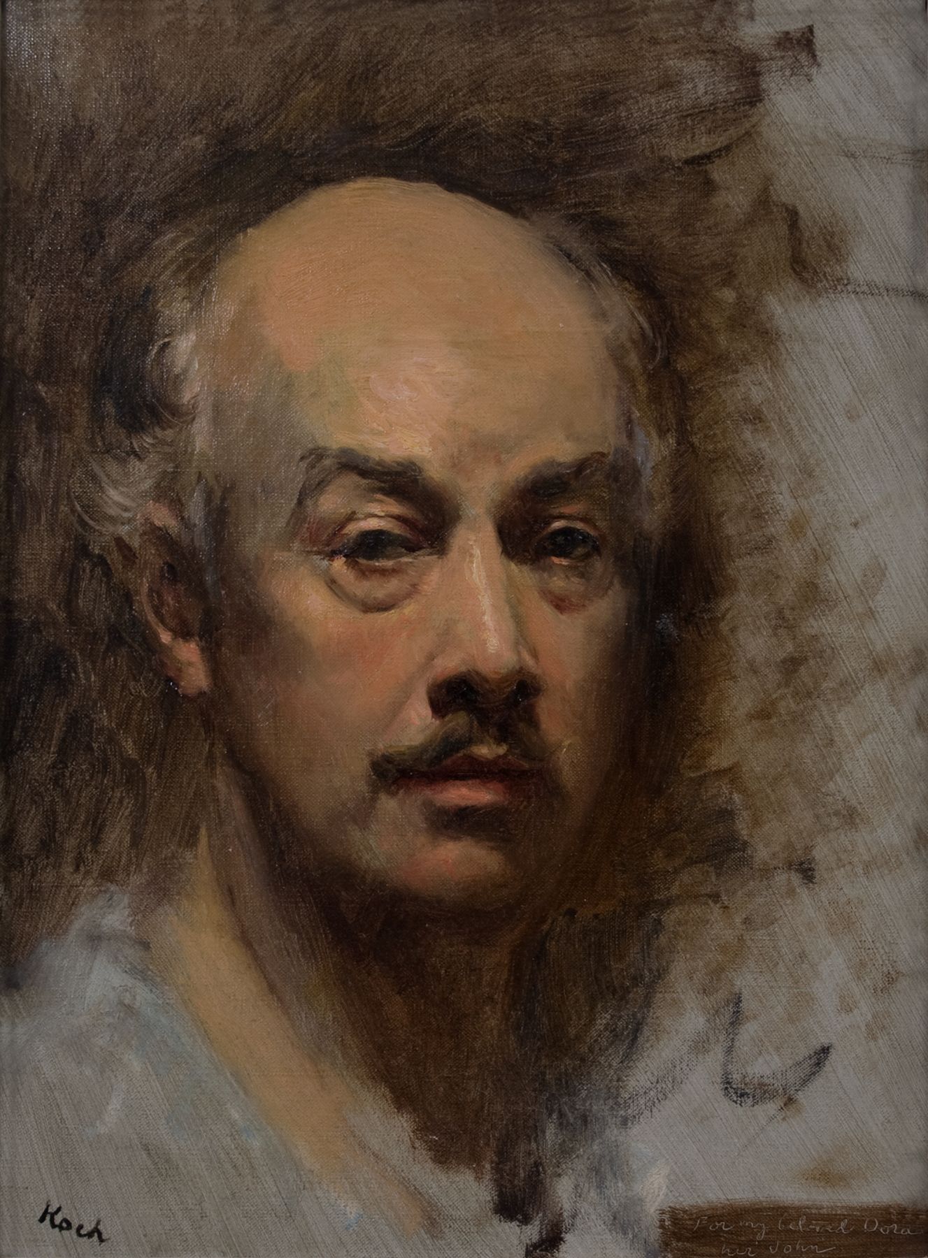 John Koch, Self-Portrait, circa 1968, oil on canvas, 16 x 12 inches