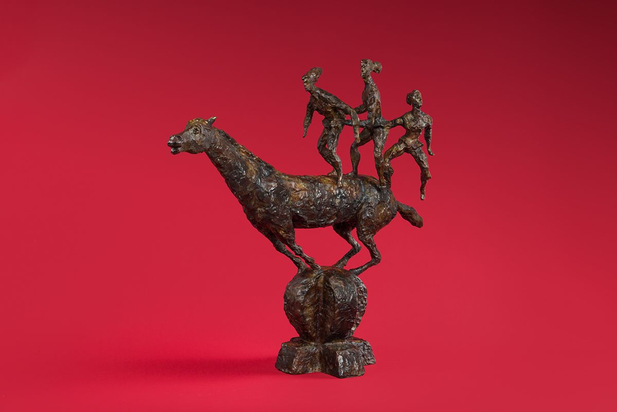 Chaim Gross, Bareback Riders, 1960, bronze, 25 x 27 1/2 x 8 1/4 inches, Edition of 6