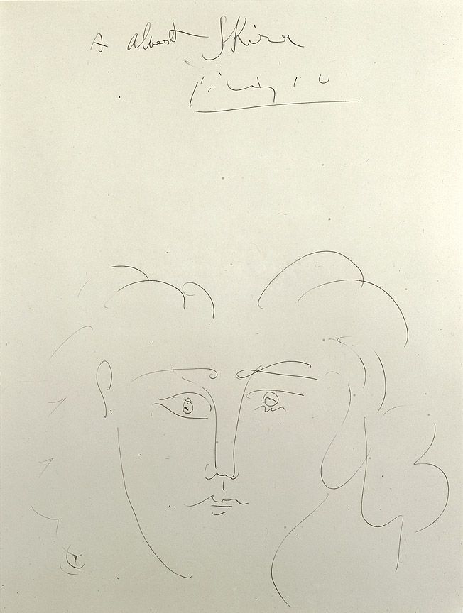 Pablo Picasso, Tête de femme (Dora Maar), 1942, pen and India ink on paper, 14 1/2 x 10 7/8 inches