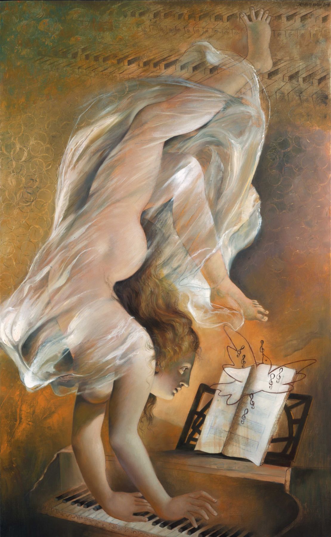 Carlo Maria Mariani, Suite for Piano, 2008, oil on canvas, 50 x 31 inches