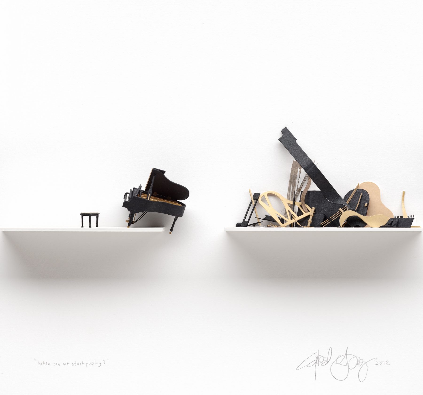 Cybèle Young, When Can We Start Playing? (SOLD), 2012, Japanese paper construction, 15 x 15 inches