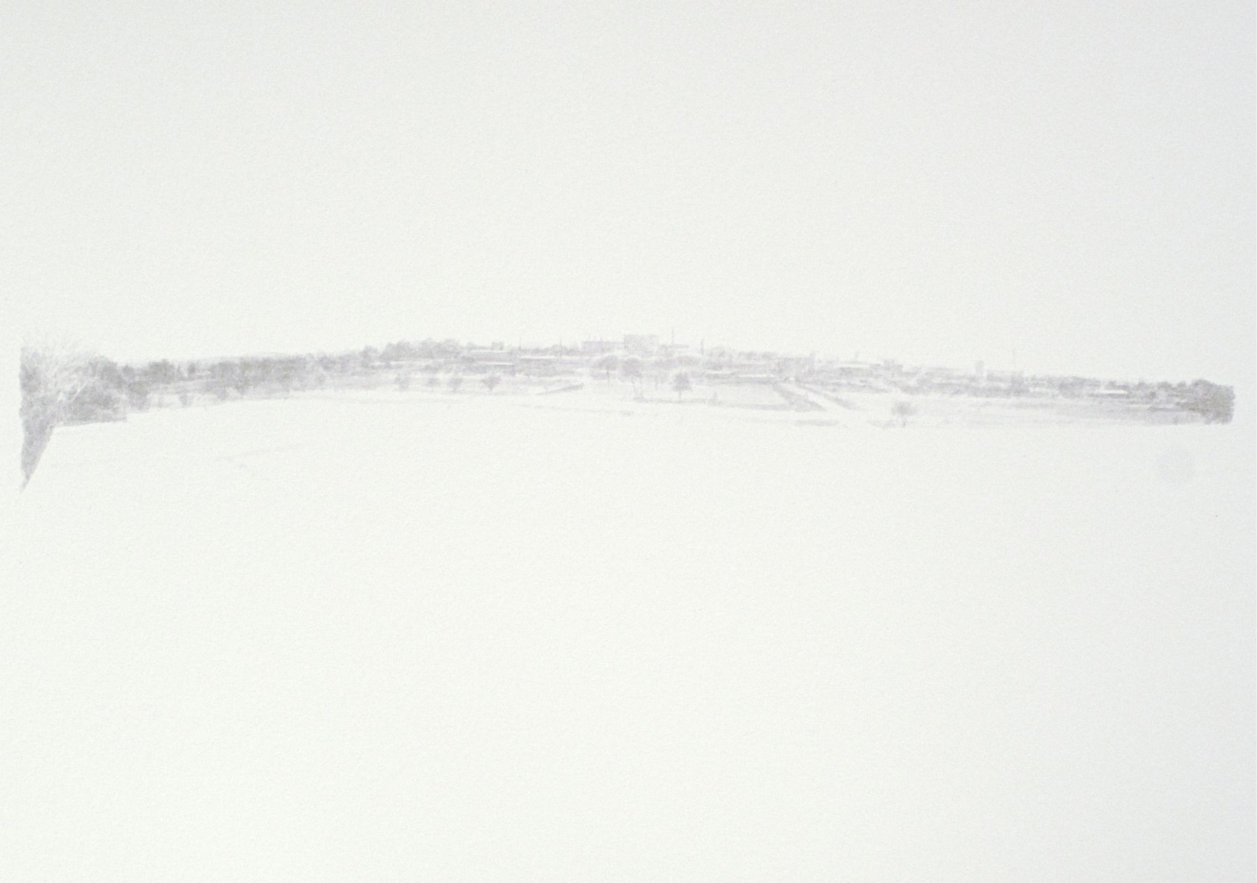 Robert Bauer, Untitled Landscape, 2011, brush and ink on paper, 11 x 15 inches