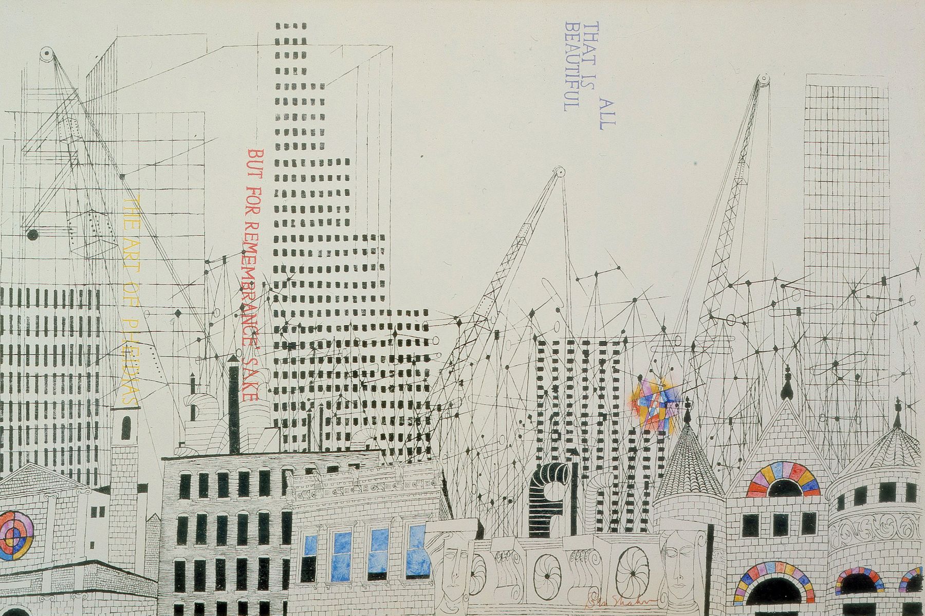 Ben Shahn, All That is Beautiful, 1965, hand colored silk-screen, 26 1/2 x 38 3/4 inches