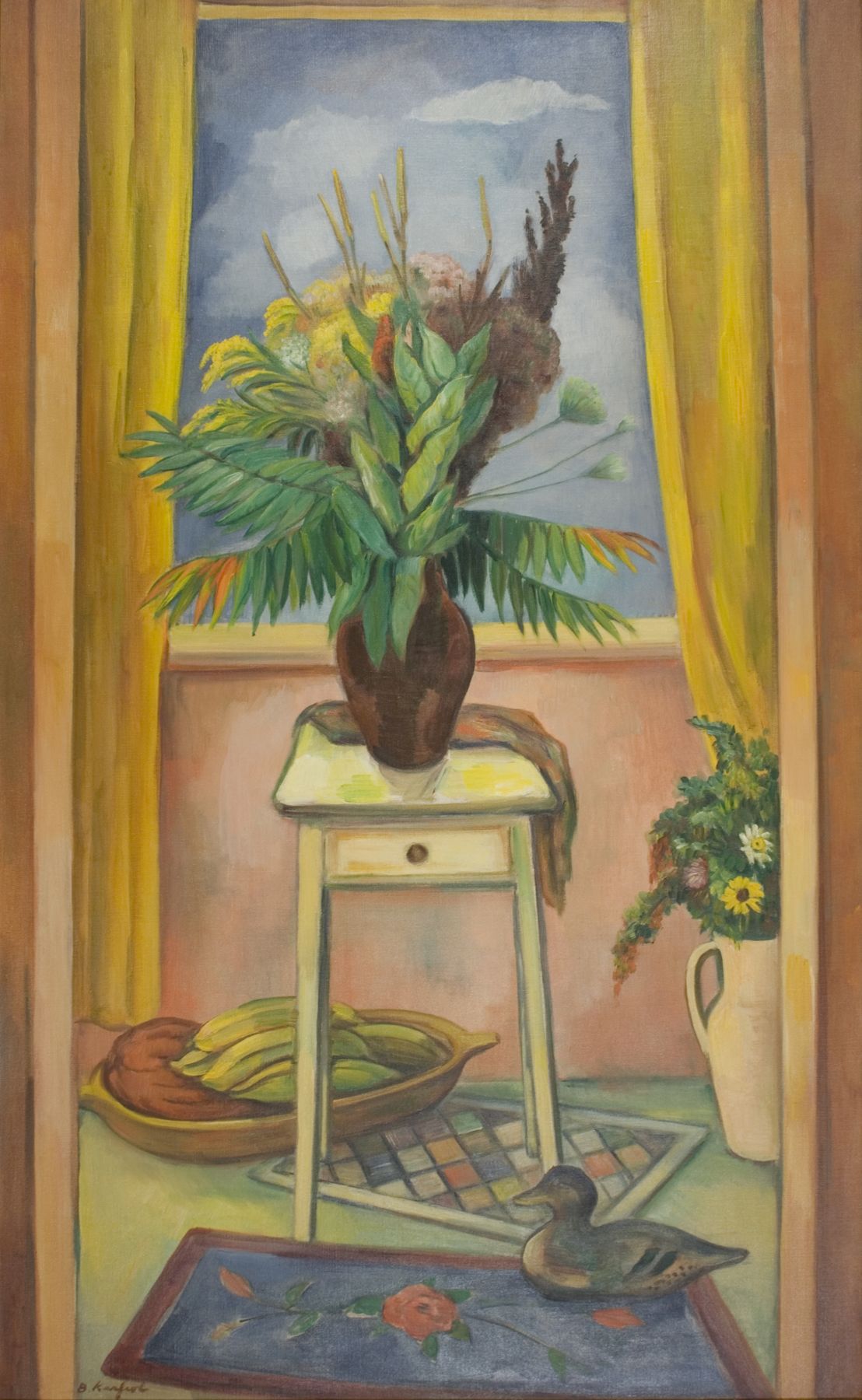bernard karfiol, Still-life with Milkweed and Wild Stuff, 1947, oil on canvas, 50 x 30 inches
