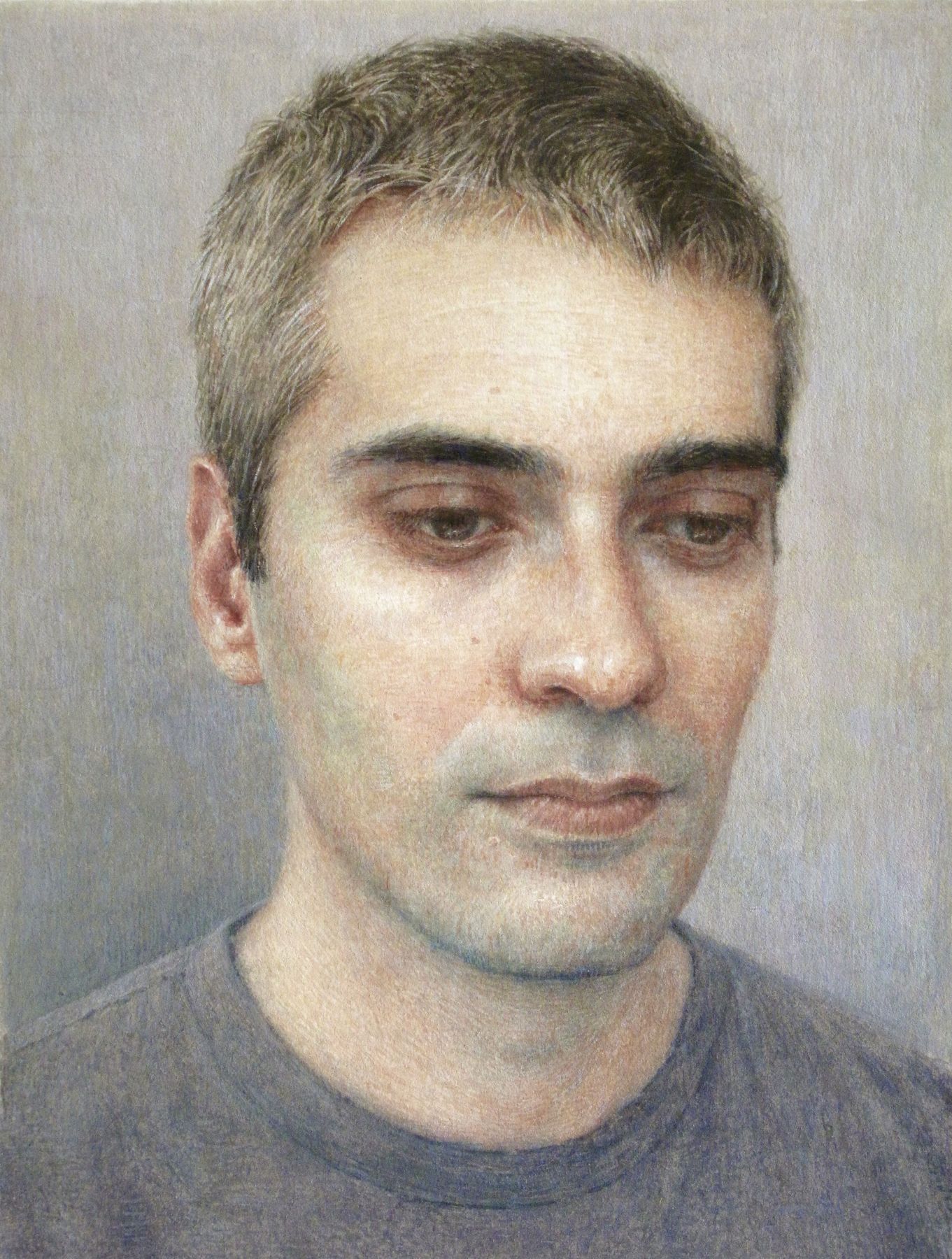 Robert Bauer, Joan, 2019, gouache on paper, 6 5/8 x 5 inches