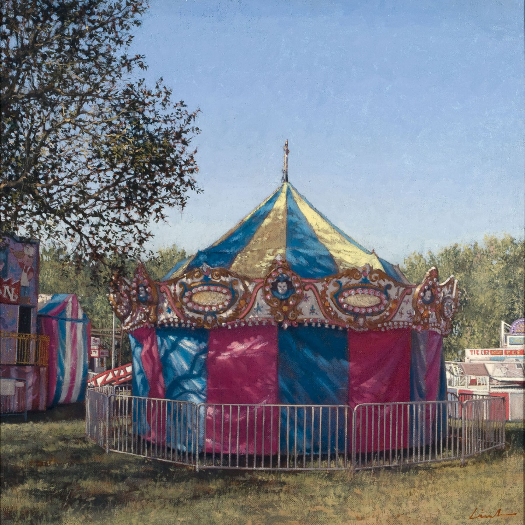 Linden Frederick, Fortunes (SOLD), 2007, oil on panel, 12 1/4 x 12 1/4 inches