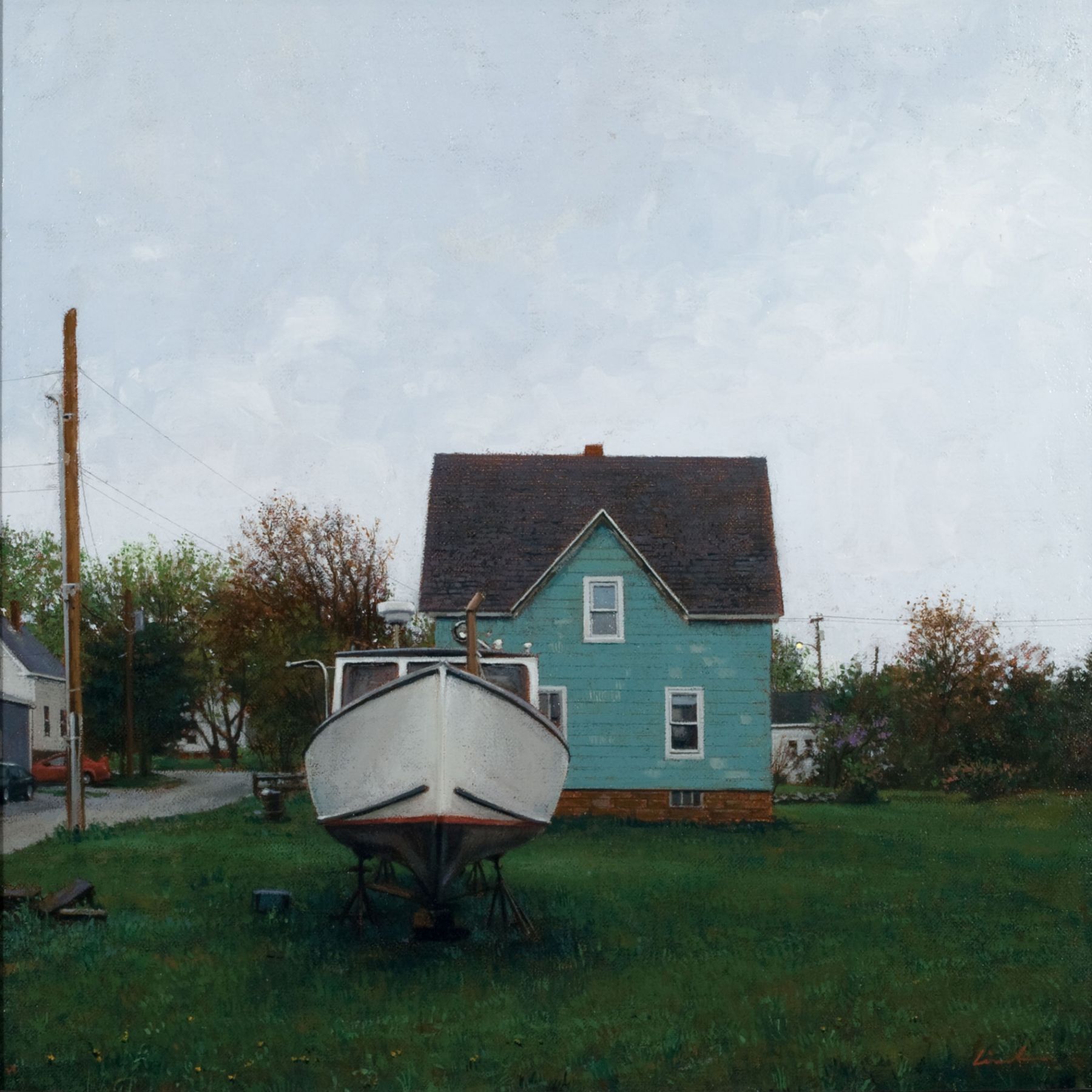 Linden Frederick, May Day (SOLD), 2007, oil on panel, 12 1/4 x 12 1/4 inches