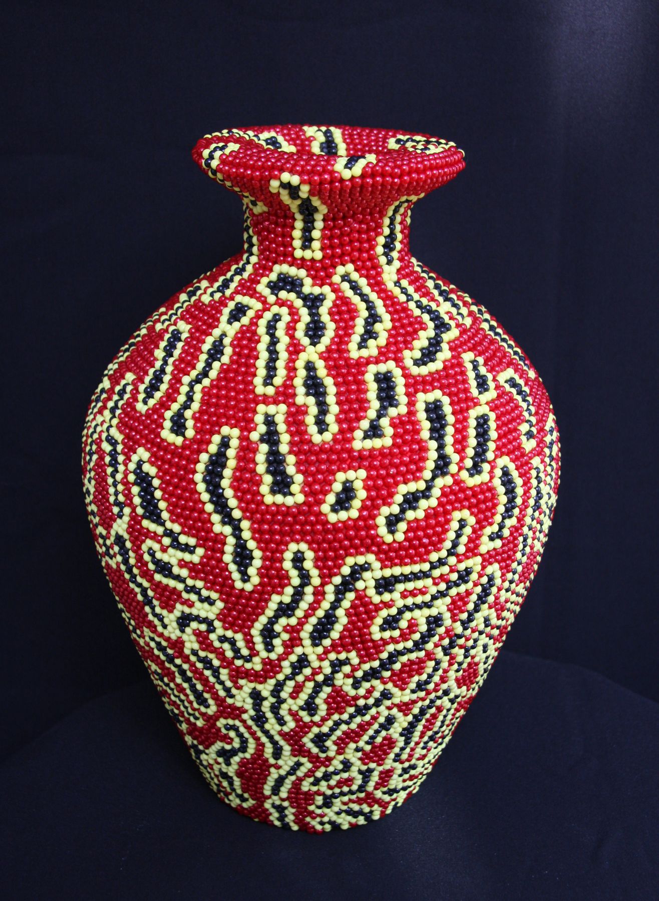david mach, Red Shoal, 2012, plastic ball pins on foam, 12 x 8 1/4 x 8 1/4 inches
