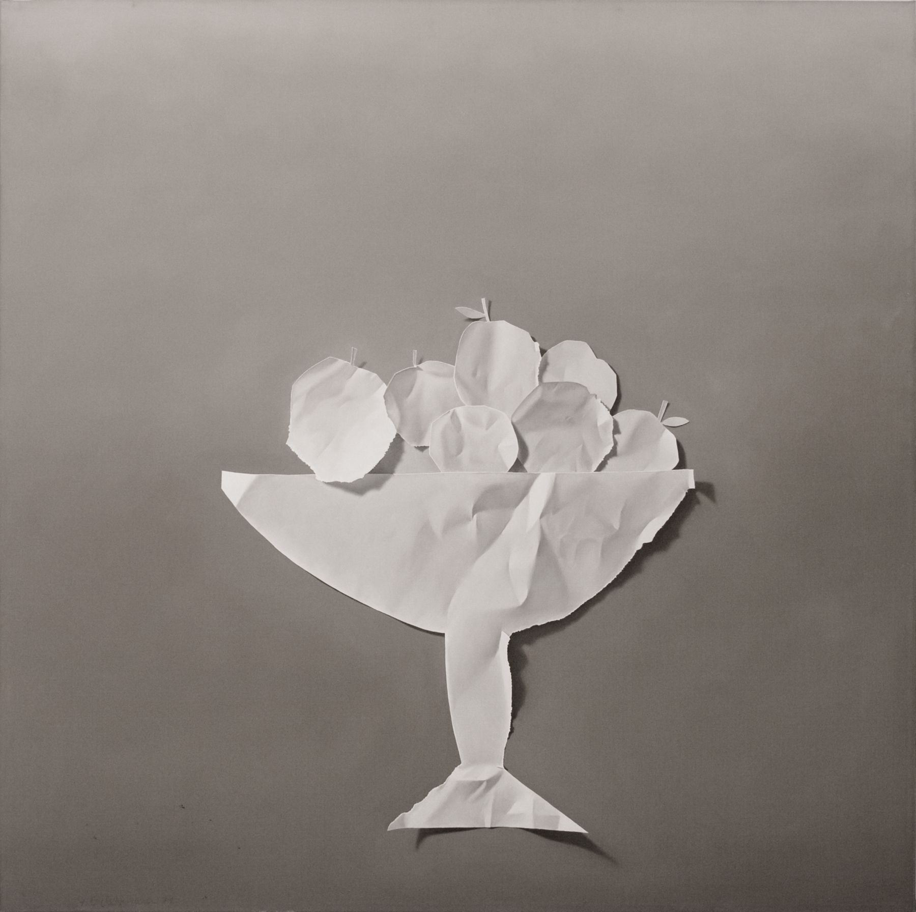 Yrjö Edelmann, Paper Apples, 1979, oil on canvas, 39 1/2 x 39 1/2 inches