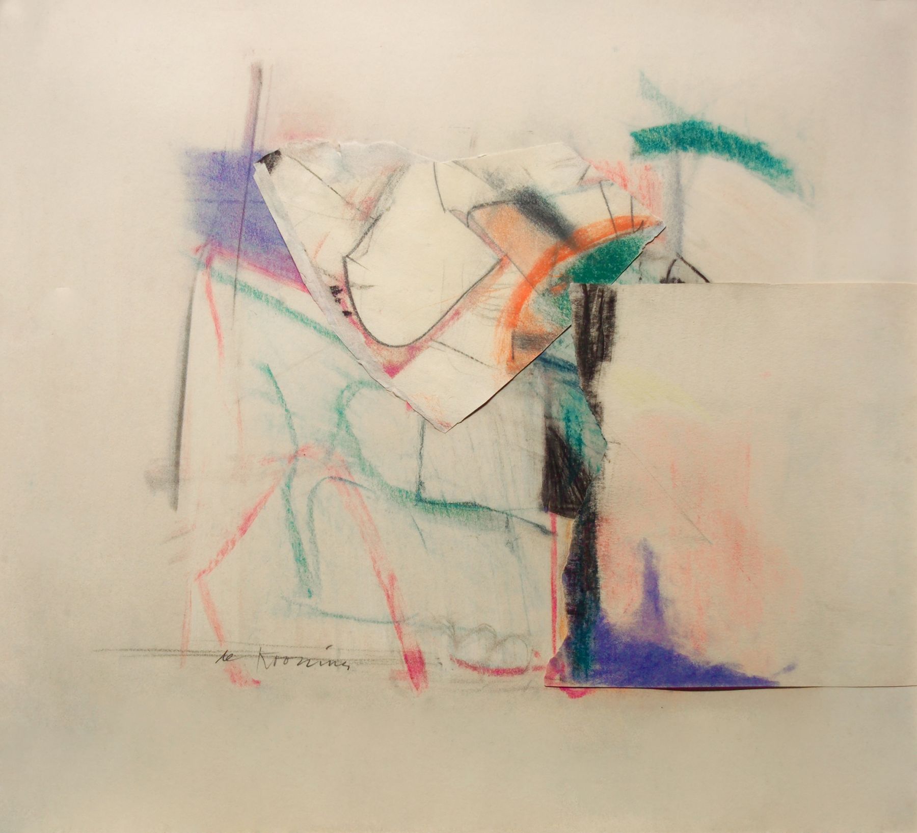 Willem de Kooning, Untitled (SOLD), 1957, pastel and paper collage, 20 1/2 x 21 1/4 inches