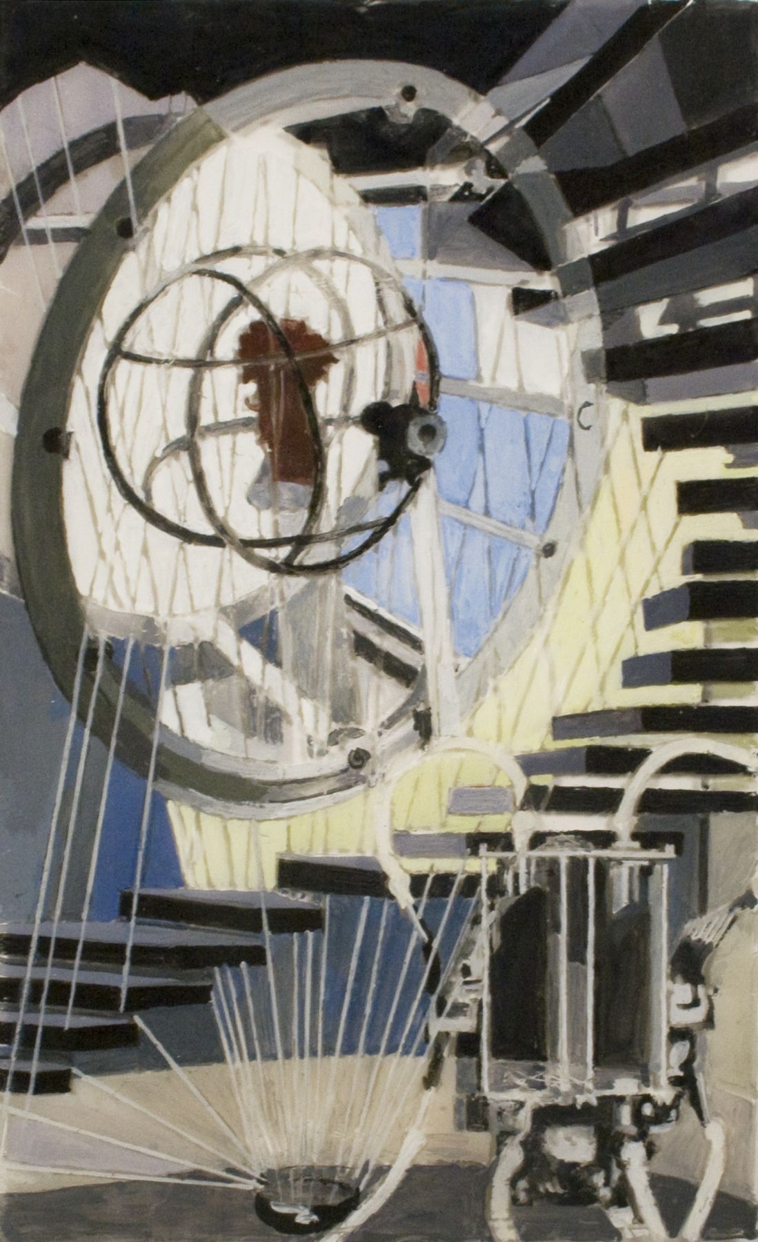 Charles Sheeler, The Spirit of Research, 1955-6, tempera on plexiglass, 9 1/2 x 5 7/8 inches