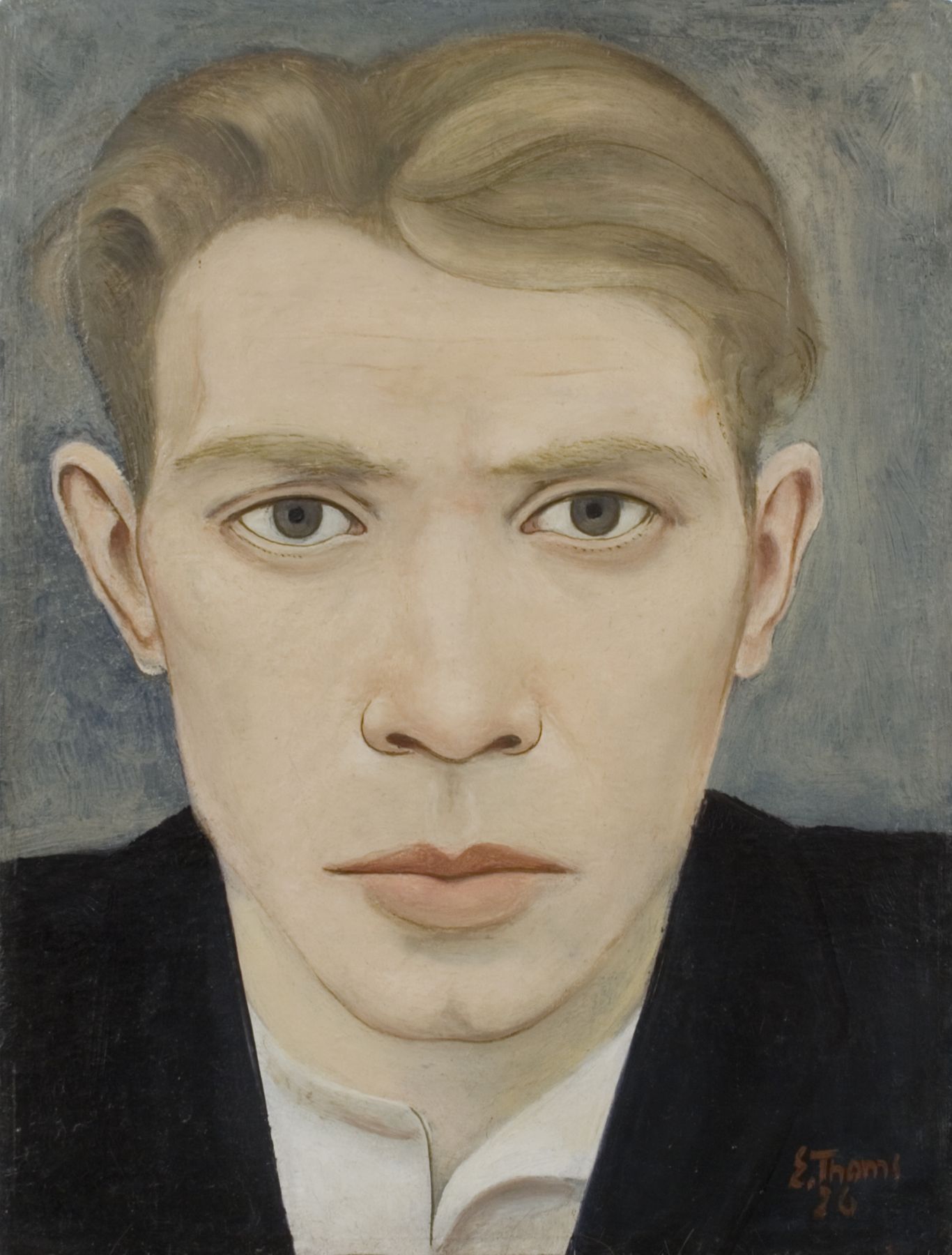 Ernst Thoms, Self Portrait, 1926, oil on board, 14 x 10 5/8 inches