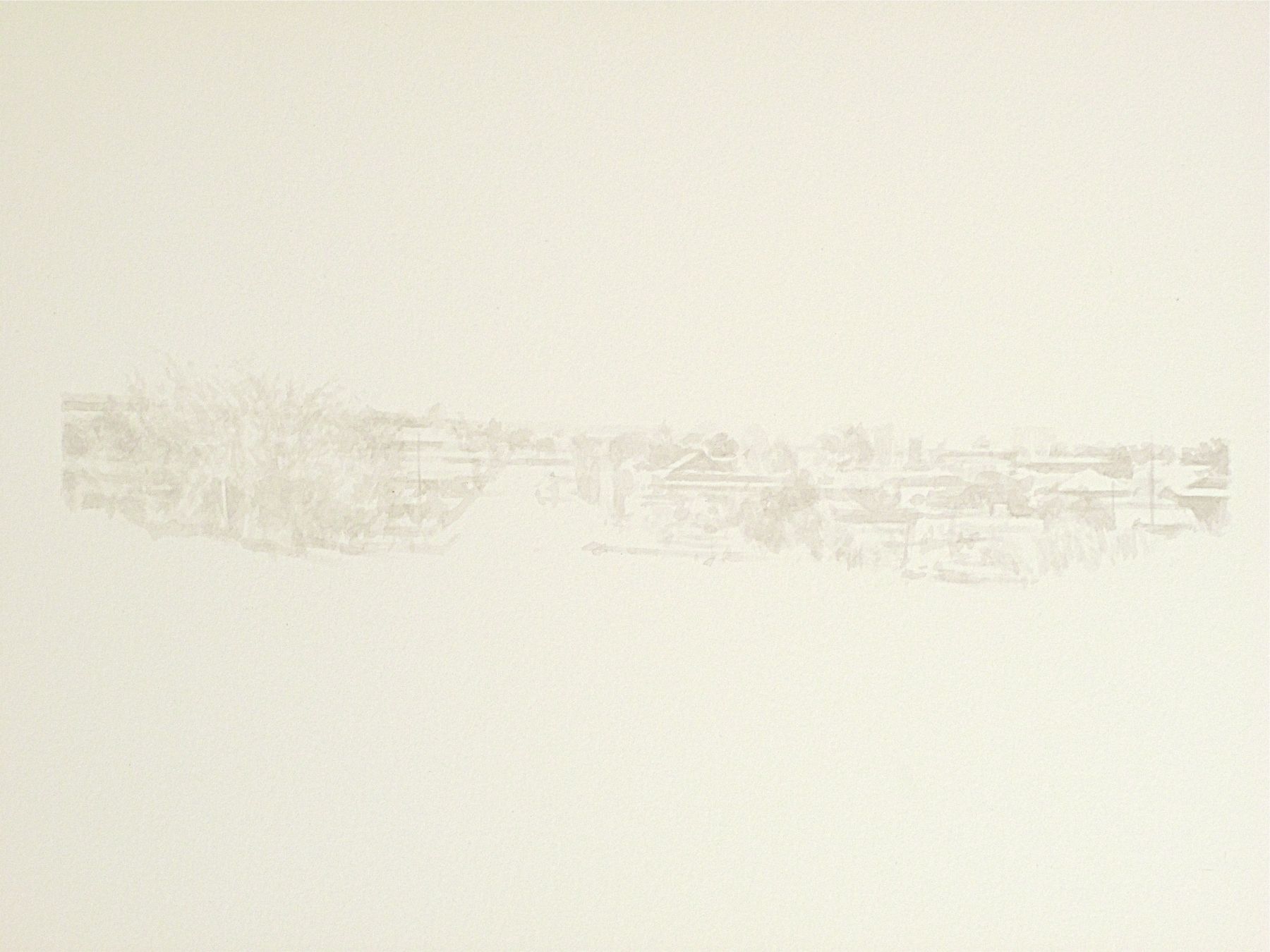 Robert Bauer, Marfa, TX, 2011, brush and ink on paper, 11 x 15 inches