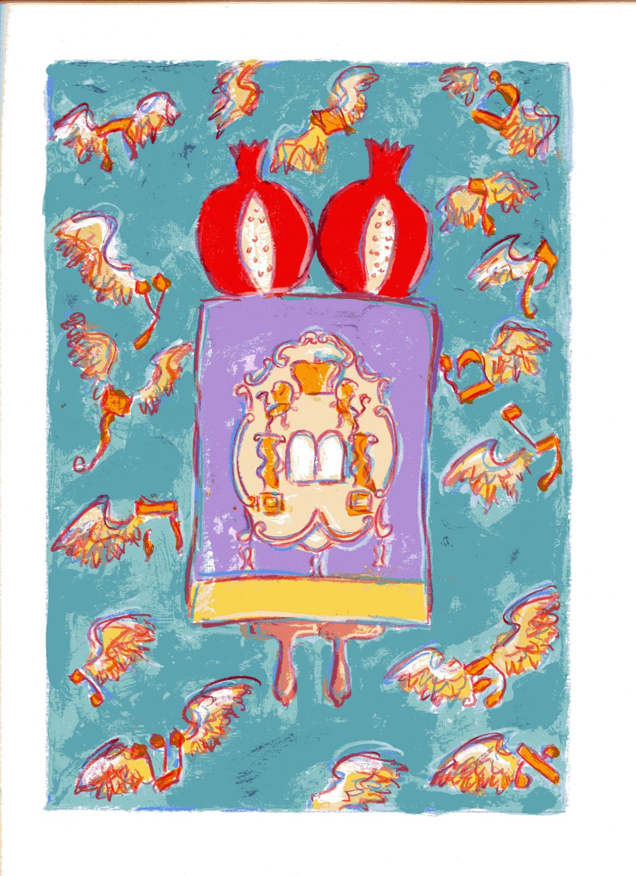 mark podwal, Dayenu, 2011, acrylic, gouache and colored pencil on paper, 16 x 12 inches