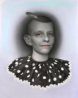 Susan Hauptman, Self-Portrait II (SOLD), 2002, charcoal and pastel on paper, 36 x 28 1/2 inches