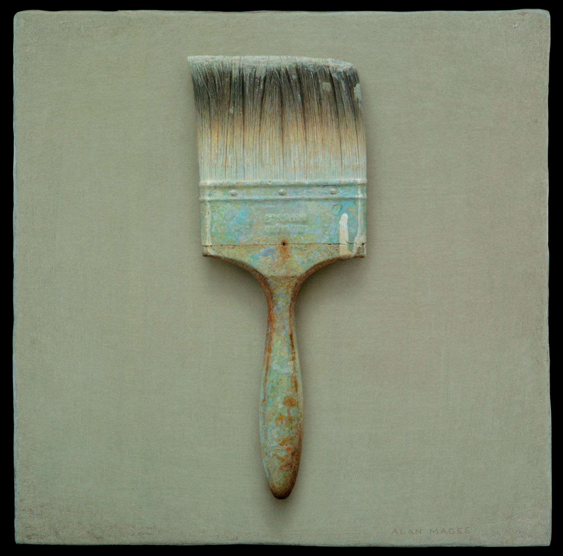 Alan Magee, Museo Etrusco (SOLD), 2009, acrylic and oil on panel, 12 3/4 x 12 3/4 inches