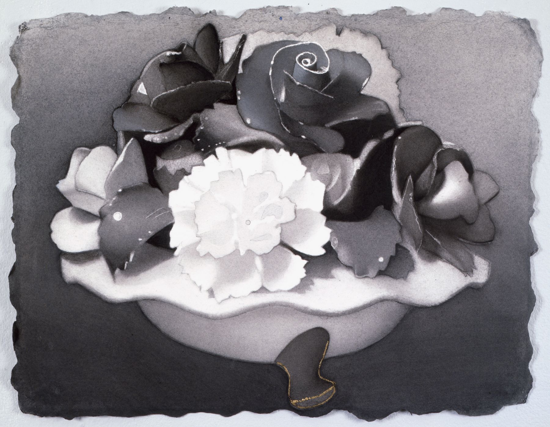 Susan Hauptman, Still Life (Rainbow's End, Staten Island No. 5), 2008-2009, charcoal on Twinrocker paper, 17 1/2 x 22 1/2 inches