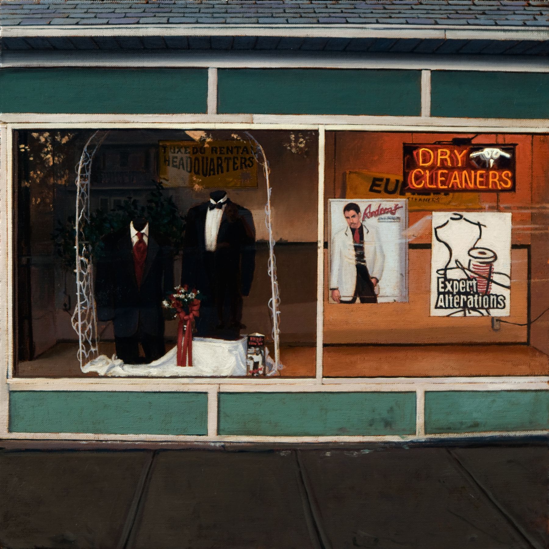 Linden Frederick, Tuxedo (SOLD), 2008, oil on panel, 12 1/4 x 12 1/4 inches