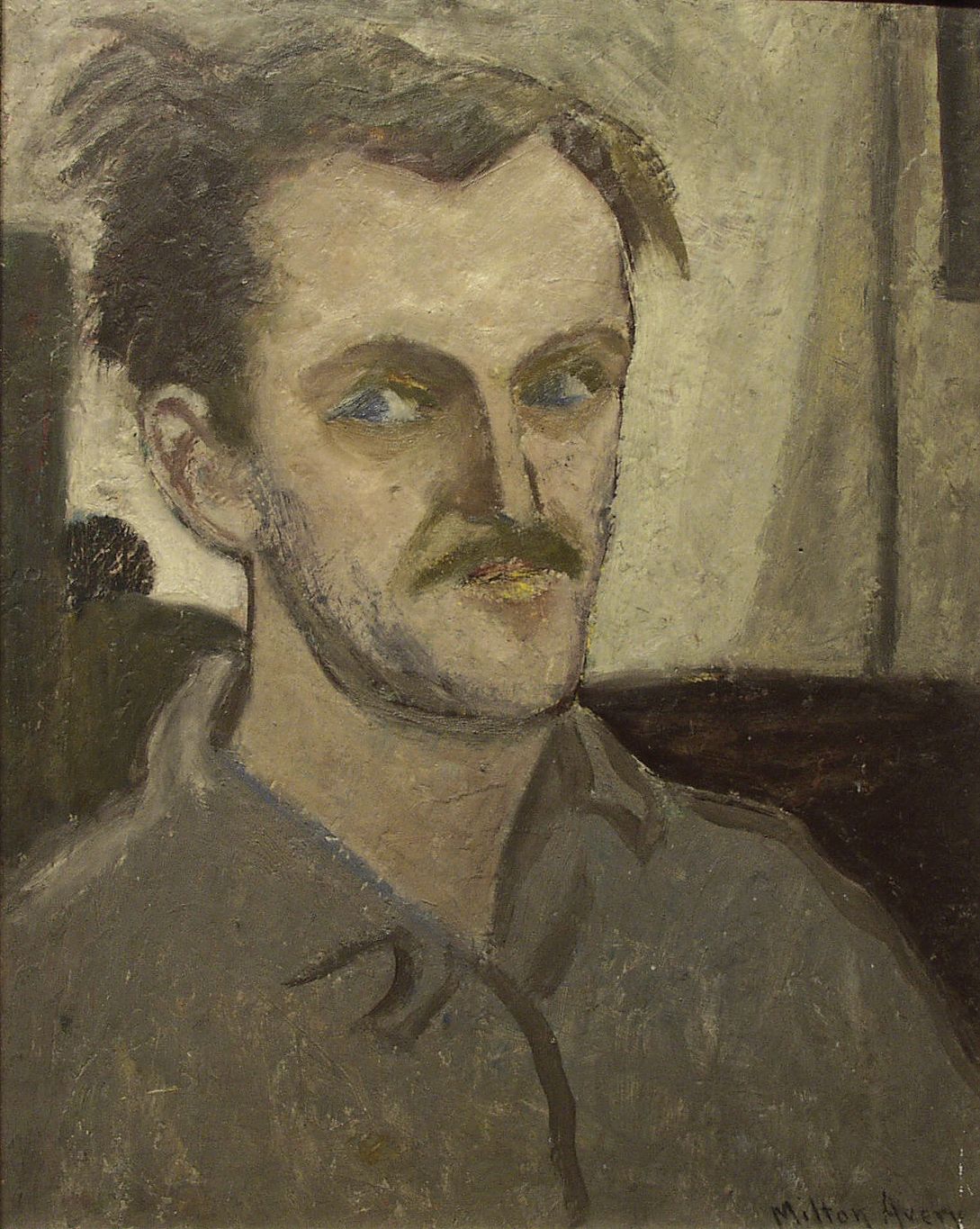 Milton Avery, Untitled Self-Portrait, c. 1935, oil on panel, 19 3/4 x 17 3/4 inches