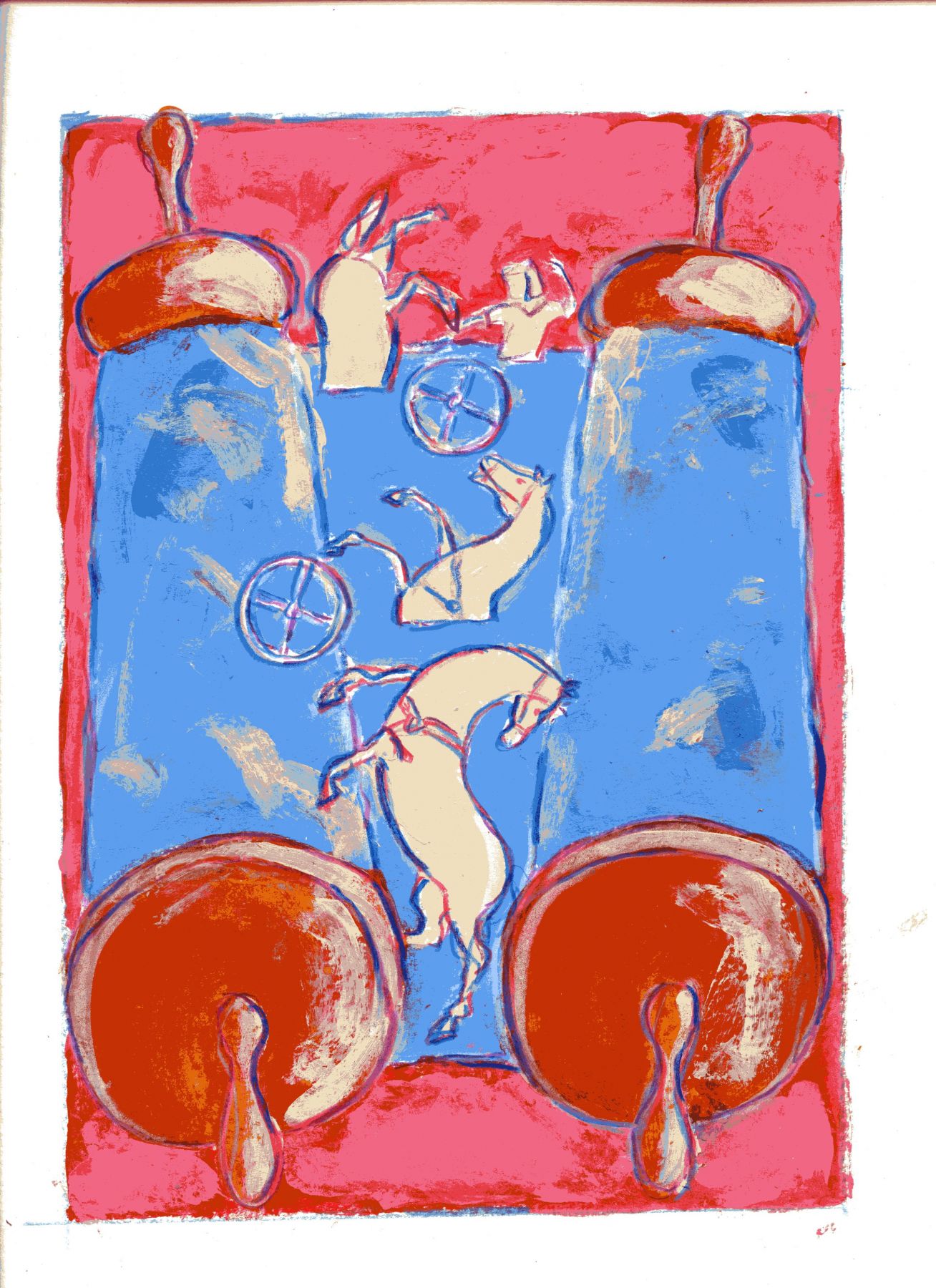 mark podwal, Red Sea (NFS), 2011, acrylic, gouache and colored pencil on paper, 16 x 12 inches