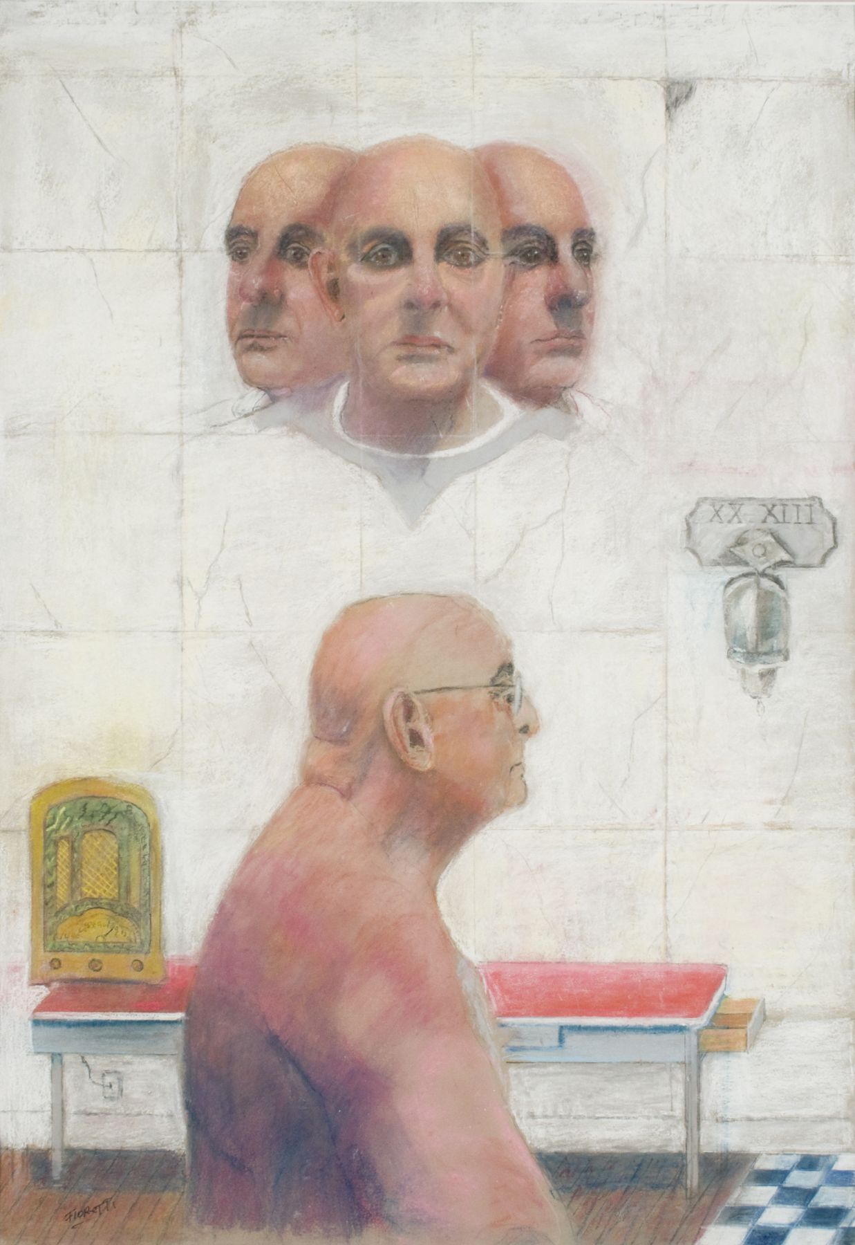 Joseph Fioretti, Four Joeys (SOLD), 2013, pastel on sandpaper, 26 1/2 x 18 1/2 inches
