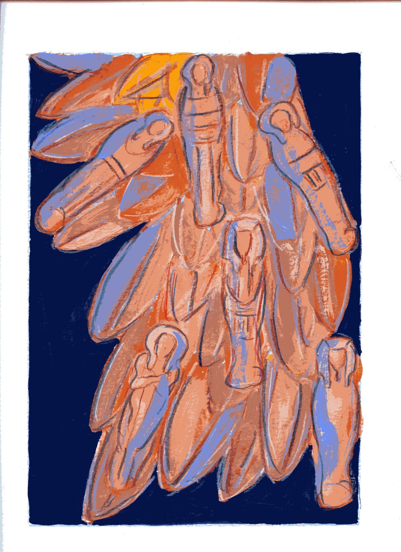 mark podwal, The Tenth Plague, 2011, acrylic, gouache and colored pencil on paper, 16 x 12 inches