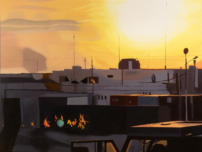 megan rye, Dawn, 2007, oil on canvas, 78 x 103 inches