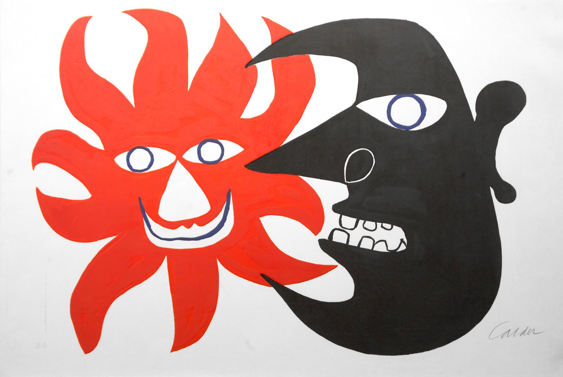 Alexander Calder, Sun & Moon (SOLD), 1970, color lithograph, 24 x 35 1/4 inches