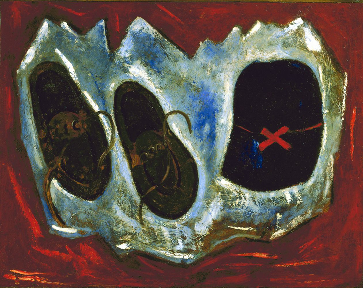 marsden Hartley, Ski Signs, 1939, oil on board, 22 x 28 inches