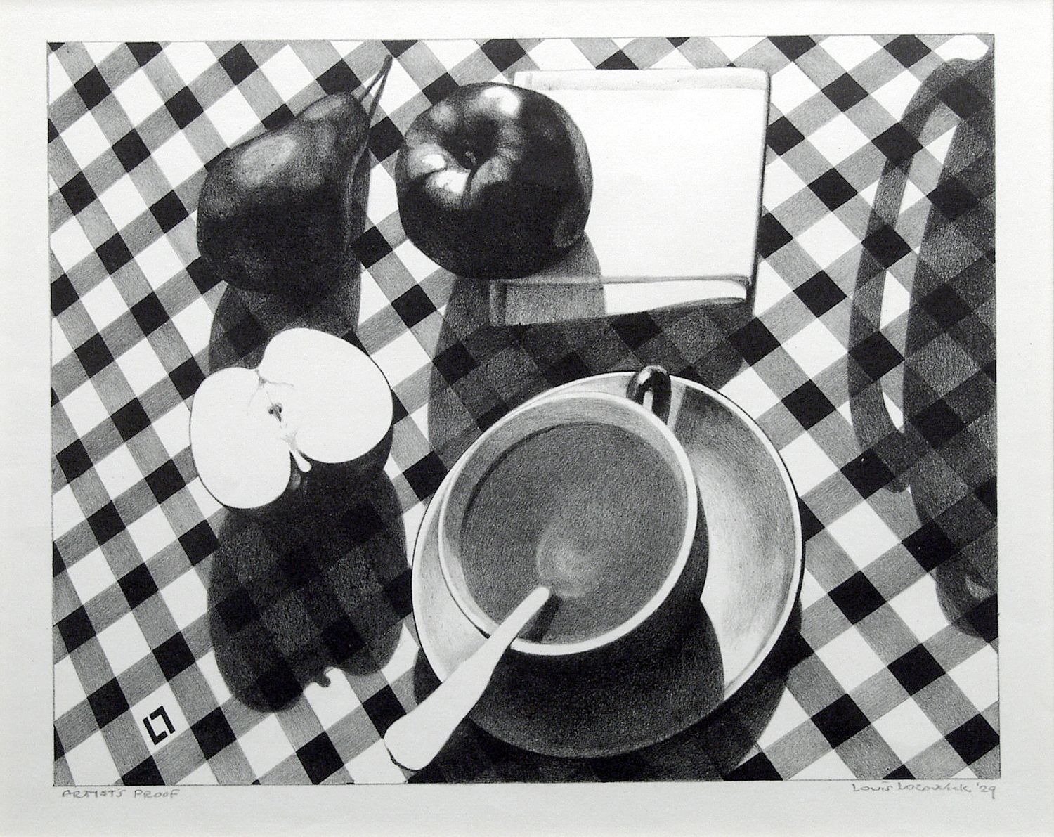 Louis Lozowick, Still-Life #2, 1929, lithograph A/P, 10 1/4 x 13 inches (image size), 21 7/8 x 24 7/8 x 1 inches (frame size)